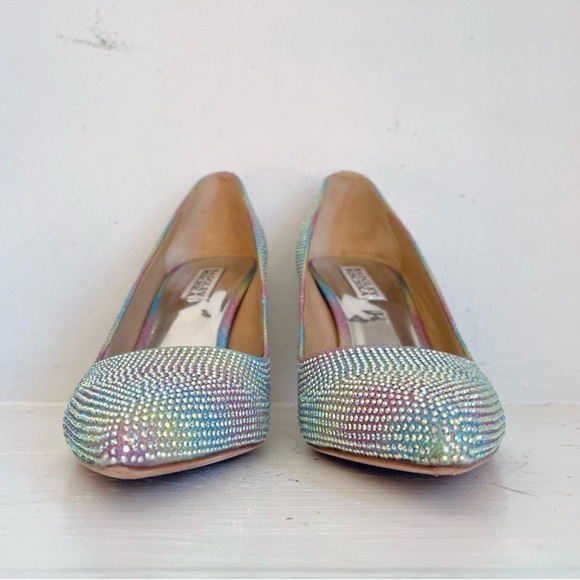 Badgley Mischka Godiva Diamond Pointed Toe Pumps In Rainbow Size 8 1/2 - Picture 7 of 13